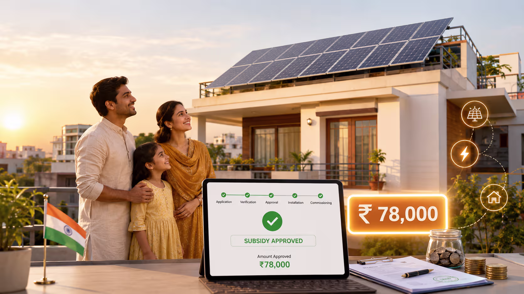 PM Surya Ghar subsidy 2026 apply online guide for Indian rooftop solar homeowners