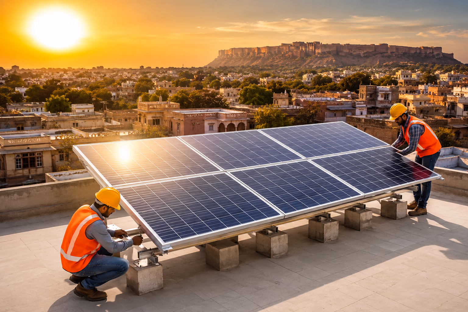 Rooftop solar panels and subsidy information for Udaipur