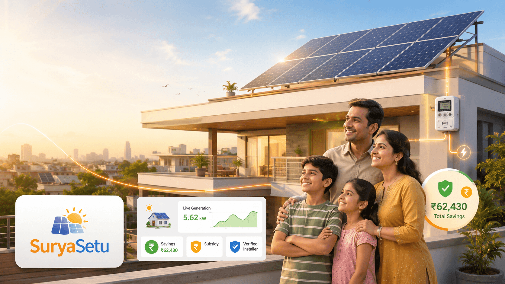 SubsidySolar rooftop solar savings illustration